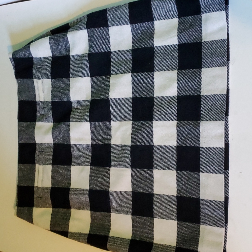 Talbots Black and White Checkered Midi Skirt